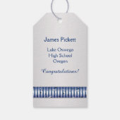 シルバーブルーモルタル、卒業証書 ギフトタグ (裏面)