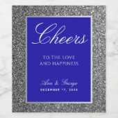 シルバーブルーワインラベル ワインラベル (シングルラベル)