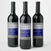 シルバーブルーワインラベル ワインラベル (ボトル)