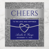 シルバーブルーワインラベル ワインラベル (シングルラベル)