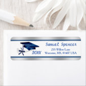 シルバーブルー卒業モルタルキャップ&ディプロマ ラベル (インサイチュ)