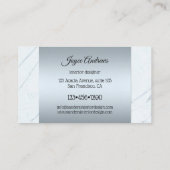 シルバーブルー大理石インテリアデザイン名刺 名刺 (裏面)