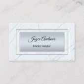 シルバーブルー大理石インテリアデザイン名刺 名刺 (正面)