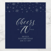 シルバーブルー応援70年70thバースデーパーティー ワインラベル (シングルラベル)