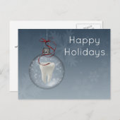 シルバーブルー歯科医ホリデーカード シーズンポストカード (正面/裏面)