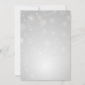 シルバーブルー王室のの雪片の冬の結婚式 招待状 (裏面)
