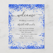 シルバーブルー王室のウェディングプログラムタイムライン予算 チラシ (正面)