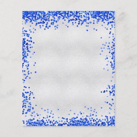 シルバーブルー王室のウェディングプログラムタイムライン (裏面)