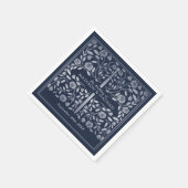 シルバーブルー王室の中世金ゴールドソード結婚ズ スタンダードカクテルナプキン (角)