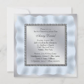 シルバーブルー男の赤ちゃんフォト《キリスト教》洗礼式や命名式バプテスマ 招待状 (裏面)