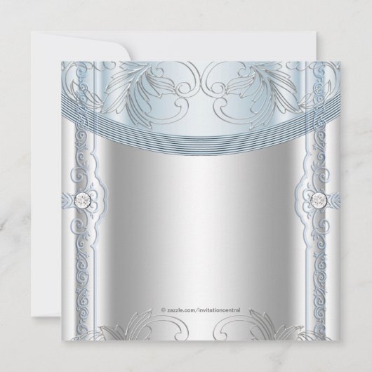 シルバーブルー男の赤ちゃん《キリスト教》洗礼式や命名式 招待状 (裏面)