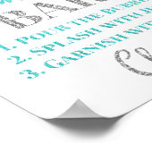 シルバーブルー紙吹雪ママ – osaバーサイン赤ちゃんシャワー ポスター (角)