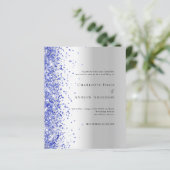 シルバーブルー紙吹雪結婚式招待状 (スタンド正面)