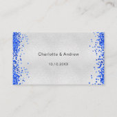 シルバーブルー結婚の応答ウェブサイトQRコードRSVP エンクロージャーカード (正面)