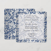 シルバーブルー結婚ズ 招待状 (正面/裏面)