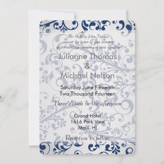 シルバーブルー結婚ズ 招待状 (正面)