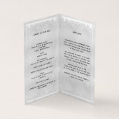 シルバーブルー花模様フォトグリッター葬儀プログラム (内部)