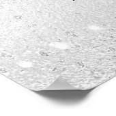 シルバーブルー花模様結婚式 ポスター (角)