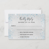 シルバーブルー誕生日パーティーRSVP 出欠カード (正面)