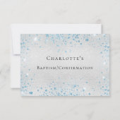 シルバーブルー誕生日パーティーRSVP 出欠カード (裏面)