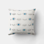 シルバーブルー邪悪な目まつ毛ナザリマチパターン クッション (裏面)