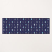 シルバーブルー邪悪な目まつ毛ナザリマチパターン ヨガマット (正面(横))