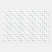 シルバーブルー邪悪な目まつ毛ナザリマチパターン ラッピングペーパーシート (正面3)