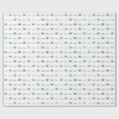 シルバーブルー邪悪な目まつ毛ナザリマチパターン ラッピングペーパー (フラット)