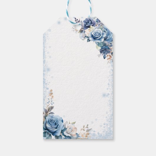 シルバーブルー魔法のスノーフレークMis Quinceありがとう ギフトタグ (裏面)