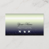 シルバーブルー黒グラデーション輝く宝石スタイリッシュ 名刺 (正面)