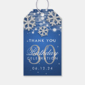 シルバーブルー30歳の誕生日ありがとう冬 ギフトタグ (正面)