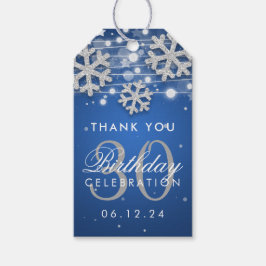 シルバーブルー30歳の誕生日ありがとう冬 ギフトタグ