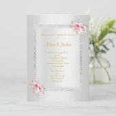 シルバーブーケエレガントグリッター結婚CLASSY 招待状 (スタンド正面)