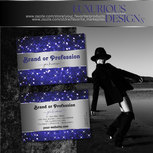 シルバーブ王室のルーグリッタースパークルスターズエレガンス 名刺