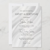 シルバーブ王室のルーグリッタースパークルドレススウィート16 招待状 (裏面)