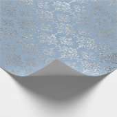 シルバーブ王室のルーグレイフローラダマスクビップ ラッピングペーパー (角)