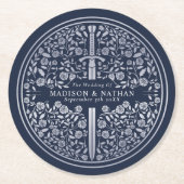 シルバーブ王室のルーズ中世結婚剣 ラウンドペーパーコースター (正面)