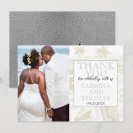 シルバープエルト結婚リコの写真ありがとう サンキューカード