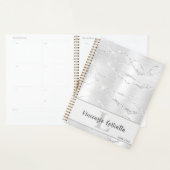 シルバープラチナステンレスマーブルグリッターアートデコール プランナー手帳 (ディスプレー)