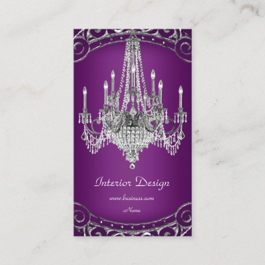 シルバープラムエレガントシャンデリア内装デザイン 名刺 (正面)