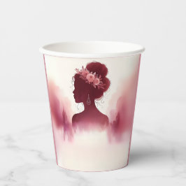 シルバープラムレースガウンBOHOブルゴーニュキンセアニェラ 紙コップ