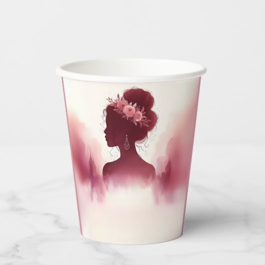 シルバープラムレースガウンBOHOブルゴーニュキンセアニェラ 紙コップ (正面)