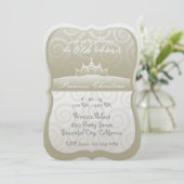 シルバープリンセスクラウンらせん状誕生日 招待状 (スタンド正面)