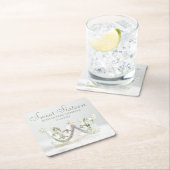 シルバープリンセスクラウンSweet sixteenパーティーデコール スクエアペーパーコースター (インサイチュ)