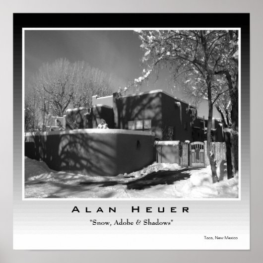 シルバープリント- "Adobe, Snow & Shadows" ポスター (正面)