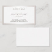 シルバープロフェッショナルプレーンお洒落スタイリッシュデザイン 名刺 (正面/裏面)
