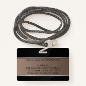 シルバープロフェッショナルメディカルカドゥセウス写真ID バッジ (裏面ランヤード)