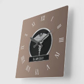 シルバープロフェッショナルメディカルカドゥセウス スクエア壁時計 (傾斜)