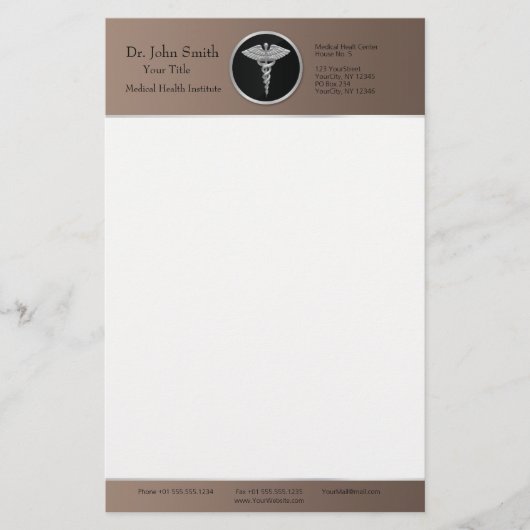 シルバープロフェッショナルメディカルカドゥセウス – 文房具 便箋 (正面)