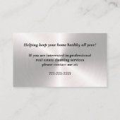 シルバープロミニマルホームクリーニング名刺 名刺 (裏面)